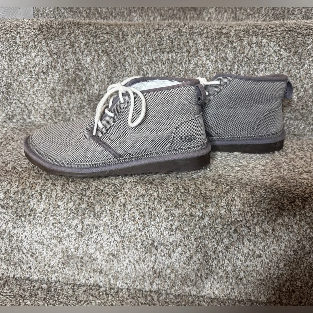 UGG Neumel Men’s Gray Fur Lined Lace Up Chukka Boot Size 9‎